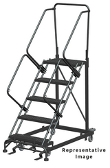 Ballymore Safety Products Heavy Duty 50 Degree Slope Ladder, 5 Step, 28 In Deep Top Step, P, Setup 