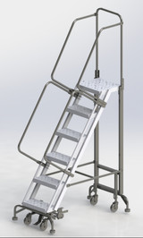 Ballymore Safety Products 6 Step Hybrid Ladder 16" Wide Step with 24" Wide Base 