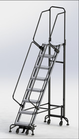 Ballymore Safety Products 8 Step Hybrid Ladder 16" Wide Step with 24" Wide Base 