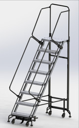 Ballymore Safety Products 8 Step Hybrid Ladder 24" Wide Step with 32" Wide Base 