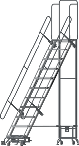 Ballymore Safety Products Foldable Hybrid Ladder,11 Step, All Directional,110" Top Step,24" Step Width,12" Deep Top Step 