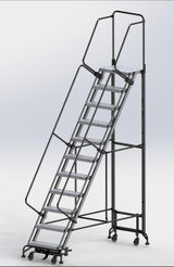 Ballymore Safety Products 11 Step Hybrid Ladder 24" Wide Step with 32" Wide Base 