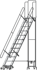 Ballymore Safety Products Foldable Hybrid Ladder,12 Step, All Directional,120" Top Step,24" Step Width,12" Deep Top Step 