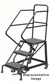 Tri-Arc KD 3 Step Easy Climb Ladder Perforated 16 HR With Deep Top Step 