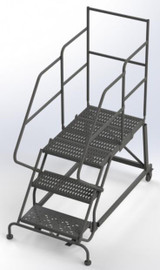 Tri-Arc KD 3 Step Easy Climb Ladder Grip Strut 24 HR With Deep Top Step 