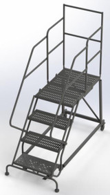 Tri-Arc KD 4 Step Easy Climb Ladder Grip Strut 24 HR With Deep Top Step 