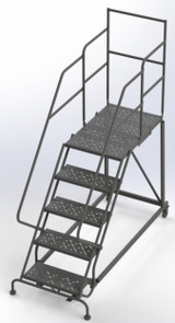 Tri-Arc Kd 5 Step Easy Climb Ladder Perforated 24 Hr 37" With 30" Deep Top Step 
