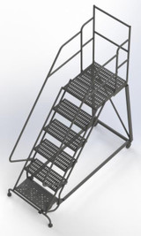 Tri-Arc KD 6 Step Easy Climb Ladder Perforated 16 HR 27" With Deep Top Step 