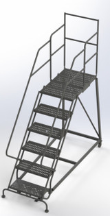 Tri-Arc KD 6 Step Easy Climb Ladder Grip Strut 24 HR With Deep Top Step 