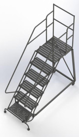 Tri-Arc Kd 6 Step Easy Climb Ladder Perforated 24 Hr 37" With 20" Deep Top Step 