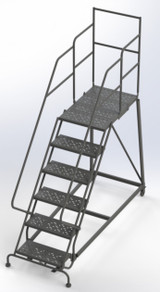 Tri-Arc Kd 6 Step Easy Climb Ladder Perforated 24 Hr 37" With 30" Deep Top Step 