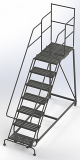 Tri-Arc KD 7 Step Easy Climb Ladder Grip Strut 24 HR With Deep Top Step 