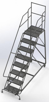 Tri-Arc Kd 8 Step Easy Climb Ladder Perforated 24 Hr 37" With 20" Deep Top Step 