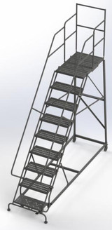 Tri-Arc KD 9 Step Easy Climb Ladder Grip Strut 24 HR With Deep Top Step 