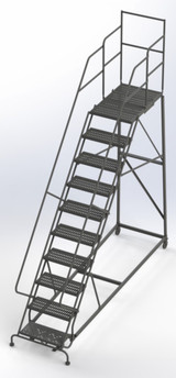 Tri-Arc KD 10 Step Easy Climb Ladder Grip Strut 24 HR With Deep Top Step 