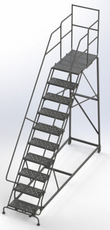 Tri-Arc Kd 10 Step Easy Climb Ladder Perforated 24 Hr 37" With 30" Deep Top Step 