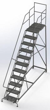Tri-Arc KD 11 Step Easy Climb Ladder Grip Strut 24 HR With Deep Top Step 