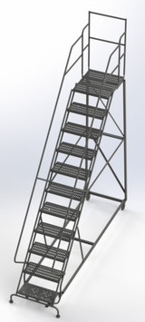 Tri-Arc Kd 11 Step Easy Climb Ladder Perforated 24 Hr 37" With 20" Deep Top Step 