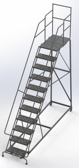 Tri-Arc Kd 11 Step Easy Climb Ladder Perforated 24 Hr 37" With 30" Deep Top Step 