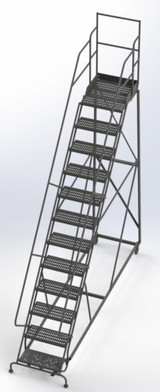 Tri-Arc Kd 12 Step Easy Climb Ladder Perforated 24 Hr 37" With 20" Deep Top Step 