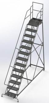 Tri-Arc Kd 13 Step Easy Climb Ladder Perforated 24 Hr 37" With 20" Deep Top Step 