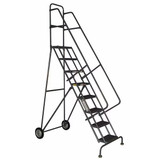 Tri-Arc KD 9 Step All-terrain Tilt And Roll Ladder: 90 In Platform Height, 10 In Platform Deep, 16 In Platform Wide, Serrated, Gray 