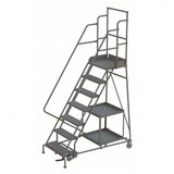Tri-Arc KD 7 STEP Stock Picking Rolling Ladder: 70 in Platform Height, 20 in Platform Deep, 24 in Platform Wide, Perforated 