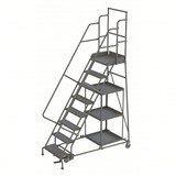 Tri-Arc KD 8 STEP Stock Picking Rolling Ladder: 80 in Platform Height, 20 in Platform Deep, 24 in Platform Wide, Perforated 
