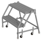 Tri-Arc KD 2 Step Steel Rolling Ladder Grip 24 