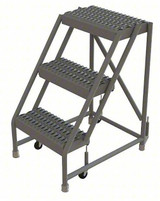 Tri-Arc KD 3 Step Steel Rolling Ladder Grip 16 