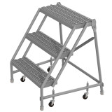 Tri-Arc KD 3 Step Steel Rolling Ladder Grip 24 