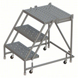 Tri-Arc KD 3 Step Steel Ladder Perf 24 Wide With 30" With Deep Top Step Step 