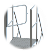 Tri-Arc KD 6 Step Steel Ladder Perf 30" With Deep Top Step, Rear Exit Gate 