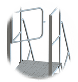 Tri-Arc KD 7 Step Steel Ladder Grip 30" With Deep Top Step, Rear Exit Gate 