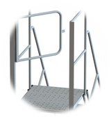Tri-Arc KD 10 Step Steel Ladder Perf 30" With Deep Top Step, Rear Exit Gate 