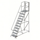 Tri-Arc KD 11 Step Steel Ladder Perf 24 Wide HR With 30" With Deep Top Step Step 