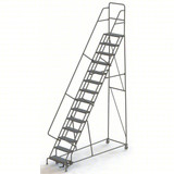 Tri-Arc KD 14step Steel Rolling Ladder Perforated 24 Hr 