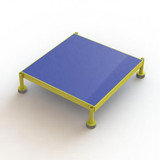  Tri-Arc Adjustable Height Work Platform: 1 Steps, 9" To 14", 24" Platform Wide, Yellow/Blue 