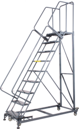 Ballymore Safety Products Monster Line, Weight Actuated, 9 Step, 32 In Wide Base, 21 in Deep Top Step, Serrated Tread, Setup 
