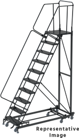 Ballymore Safety Products Monster Line All Directional, Weight Actuated, All Directional, 14 Step, 40 In Wide Base, 21 in Deep Top Step, Expended Metal Tread 