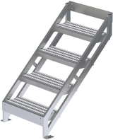  Tri-Arc Ladder: 45 In Top Step Height, 4 Steps, 45Ã¢° Climbing Angle, 41 In Vertical Clearance, Serrated 