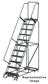 Ballymore Safety Products All Direction Ladders, All Directional, 11 Step, 32 In Wide Base, 21 in Deep Top Step, Abrasive Mat Tread, Setup 