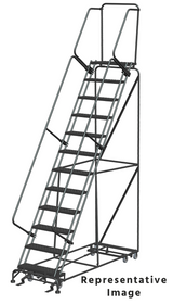 Ballymore Safety Products All Direction Ladders, All Directional, 12 Step, 32 In Wide Base, 28 in Deep Top Step, Perforated Tread, Setup 