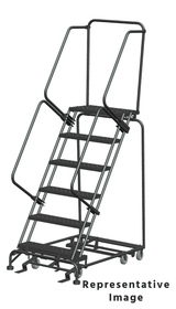 Ballymore Safety Products All Direction Ladders, All Directional, 6 Step, 24 In Wide Base, 28 in Deep Top Step, Perforated Tread 