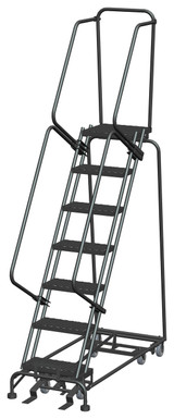 Ballymore Safety Products All Direction Ladders, All Directional, 7 Step, 24 In Wide Base, 14 in Deep Top Step, Expanded Metal Tread 