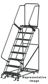 Ballymore Safety Products All Direction Ladders, All Directional, 8 Step, 32 In Wide Base, 28 in Deep Top Step, Perforated Tread 
