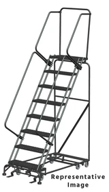 Ballymore Safety Products All Direction Ladders, All Directional, 8 Step, 32 In Wide Base, 14 in Deep Top Step, Abrasive Mat Tread 