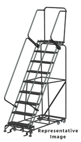 Ballymore Safety Products All Direction Ladders, All Directional, 9 Step, 32 In Wide Base, 21 in Deep Top Step, Abrasive Mat Tread, Setup 