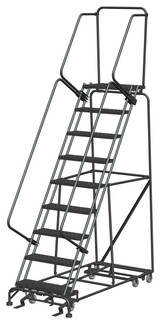 Ballymore Safety Products All Direction Ladders, All Directional, 9 Step, 32 In Wide Base, 14 in Deep Top Step, Perforated Tread 