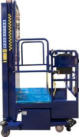 Ballymore Safety Products PS-12 - Ballymore Personnel Lift: Push-Around, Battery, 650 lb Load Capacity, 7 ft 10 in Closed Height, 6 in 